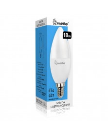 Лампа светодиодная SmartBuy (LED) C37-  18W-6000K E14 Холодный Дневной свет..