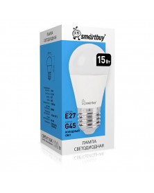 Лампа светодиодная SmartBuy (LED) G45-  15W-6000K E27 Холодный Днвной свет ..