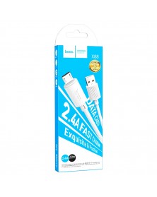 Кабель  USB - MicroUSB Hoco X 88 2.0 m,2.4A, White,коробочка Пластик 2 Метр..