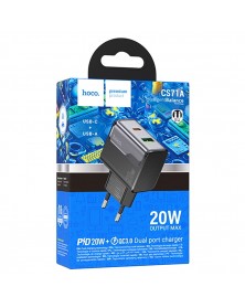 Сетевое Зарядное Устройство 220V- 1*Type-C выход + 1*USB  Hoco CS71A  3.0A ..