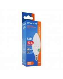 Лампа светодиодная KRONUS (LED) C37-  12W-4000K E14 Белый свет Свеча (KRS-0..