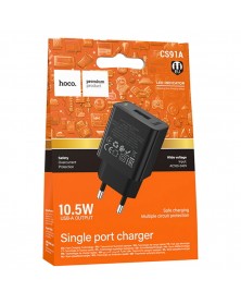 Сетевое Зарядное Устройство 220V- 1*USB выход   Hoco CS91A  2.1A Black..