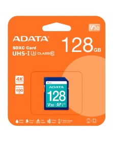 Карта памяти  SDXC  128Gb (Class  10)  A-DATA UHS-1 U3 V30 (100/85Mb/s)..