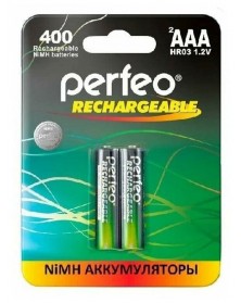 Аккумулятор PERFEO      R03 AAA BL2 NI-MH 400mAh  1.2v (2/20)..