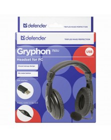 Гарнитура Defender HN-750U (Полноразмерная) (28) Стерео USB-в.. Гарнитура Defender HN-750U (Полноразмерная) (28) Стерео USB-в..